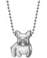 ფოტო #1 პროდუქტის Diamond Accent French Bulldog 16" Pendant Necklace in Sterling Silver
