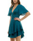 Juniors' Flutter-Sleeve Layered-Hem Dress