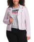 ფოტო #5 პროდუქტის Plus Size Trendy Faux Leather Moto Jacket