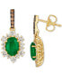 Costa Smeralda Emeralds (1-1/3 ct. t.w.) & Diamond (3/4 ct. t.w.) Halo Drop Earrings in 14k Gold