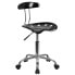 Фото #4 товара Vibrant Black And Chrome Swivel Task Chair With Tractor Seat