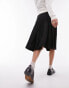 Topshop Tailored Pleat Knee Length kilt in black