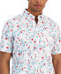 Фото #3 товара Men's Hibiscus Floral Poplin Shirt, Created for Macy's