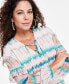 Women's Printed Lace-Up Blouse, Created for Macy's Dani Dye, S - фото #4