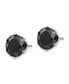 ფოტო #2 პროდუქტის Stainless Steel Polished Black Round CZ Stud Earrings