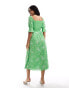 Фото #4 товара Never Fully Dressed Belle embroidered midaxi dress in green