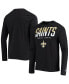 Фото #3 товара Men's Black New Orleans Saints Combine Authentic Split Line Long Sleeve T-shirt