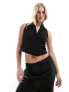 New Look three button waistcoat in black