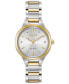 ფოტო #1 პროდუქტის Eco-Drive Women's Corso Diamond-Accent Two-Tone Stainless Steel Bracelet Watch 29mm