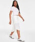 Juniors' Lace Pull-On Asymmetric Midi Skirt