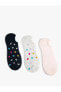Kalpli 3'lü Görünmez Çorap Seti Çok Renkli