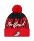 Men's Black, Red Portland Trail Blazers Confident Cuffed Knit Hat with Pom