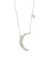 ფოტო #1 პროდუქტის Cubic Zirconia Crescent Star Charm Necklace