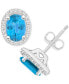 ფოტო #1 პროდუქტის Amethyst (1-5/8 ct. t.w.) & Diamond (1/5 ct. t.w.) Halo Stud Earrings in Sterling Silver (Also in Citrine, Garnet, Peridot, & Blue Topaz)