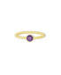 ფოტო #1 პროდუქტის Gold Beaded Amethyst Ring 14K Gold