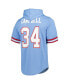 Men's Earl Campbell Light Blue Houston Oilers Retired Player Mesh Name and Number Hoodie T-shirt