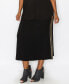 ფოტო #3 პროდუქტის Plus Size Sequin Side Contrast Fold Over Midi Skirt