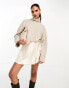 ASOS DESIGN super soft co-ord roll neck with cuff detail in warm cream