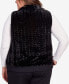 Plus Size Park Place Zip Up Faux Fur Vest with Knit Back