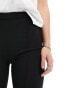 Mango seam front straight leg tailored trousers in black