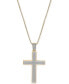 ფოტო #1 პროდუქტის Men's Diamond Cross 22" Pendant Necklace (1 ct. t.w.)