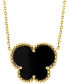 ფოტო #2 პროდუქტის EFFY® Onyx Butterfly Silhouette 18" Pendant Necklace in 14k Gold