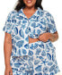 Фото #4 товара Plus Size Lucero Short Sleeve Top & Shorts Pajama Set
