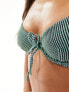 Фото #5 товара ASOS DESIGN mix & match waffle texture underwired bikini top in aqua blue glitter