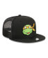 ფოტო #3 პროდუქტის Men's Black Teenage Mutant Ninja Turtles Happy Michelangelo Trucker 9FIFTY Snapback Hat