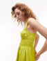 Topshop channeled mini dress in chartreuse