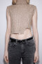 Cropped knit vest with rhinestones
