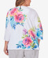 ფოტო #2 პროდუქტის Plus Size Paradise Island Long Sleeve Flower Lace Top