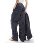 Vero Moda wide leg trouser co-ord in navy pinstripe