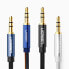 Kabel przewód kątowy audio 2x mini jack 3.5mm 0.5m niebieski
