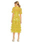 Women's Floral Flutter Sleeve Mesh Print Dress