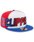 Men's White and Royal LA Clippers Back Half 59FIFTY Fitted Hat
