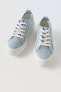 Denim sneakers with rhinestones