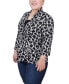 ფოტო #3 პროდუქტის Plus Size 3/4 Sleeve Two-Fer Top