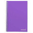 LIDERPAPEL Folio smart spiral notebook soft cover 80h 60gr square 4 mm with margin