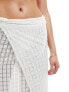 4th & Reckless arles maxi tie side sarong in off white crochet