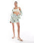 Фото #1 товара Object relaxed short co-ord in ocean marble print