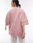 Topshop crochet oversized tee in pink