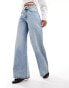 Фото #1 товара Cotton On relaxed wide leg jeans with shoelace waist detail in oasis blue