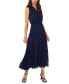 Фото #1 товара Women's Sleeveless Tie V-neck Tiered Maxi Dress