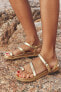 METALLIC FLAT SLIDER SANDALS