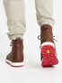 Фото #2 товара Levi's Jax Lux leather lace up boot with red tab in brown