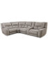 Фото #5 товара CLOSEOUT! Terrine 5-Pc. Fabric Sectional with 2 Power Motion Recliners and 1 USB Console, Created for Macy's