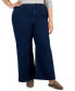 Фото #1 товара Plus Size Wide-Leg High-Rise Jeans, Created for Macy's