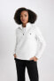 Fit Standart Fit Fermuarlı Yaka Baskılı Polar Sweatshirt A4501ax23wn