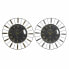 Настенное часы DKD Home Decor Стеклянный Серебристый Чёрный Позолоченный Железо 70 x 7 x 70 cm (2 штук)
